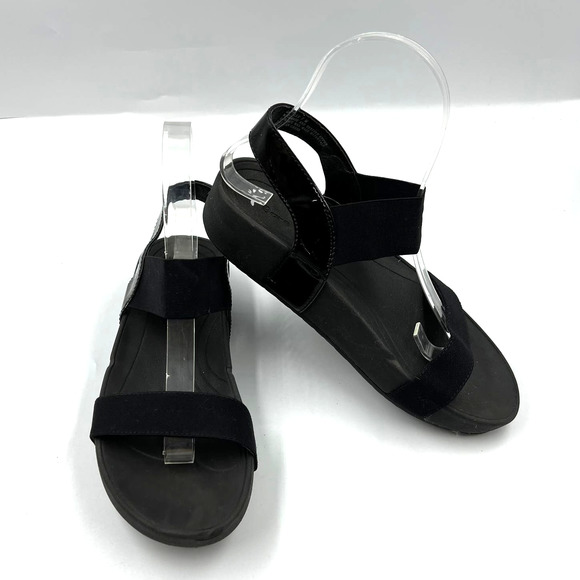 Bare Trap Gazelle Black Open Toe Sling Back Slip On Sandals Women's 7 M - Picture 1 of 10